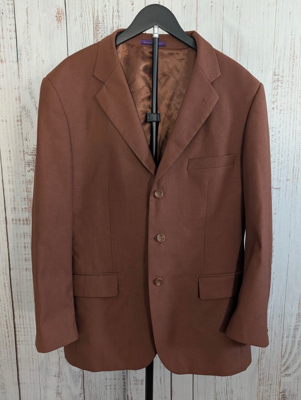 Vinci Blazer Mens 3 Button Brown Sport Coat Dark Academia Mob Wife Suit Jacket